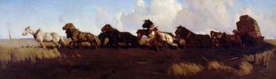 黒い土平原を渡って 作： George Washington Lambert
