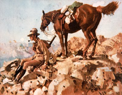 オーストラリアの軽騎兵、アレンビーの砂漠の戦い 作： George Washington Lambert
