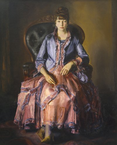 紫のドレスを着たエマ 作： George Wesley Bellows