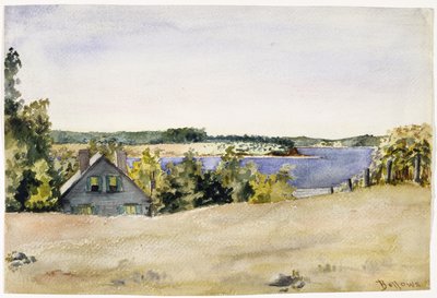 1899年、サグハーバーのガーディナーズベイ（紙に水彩） 作： George Wesley Bellows
