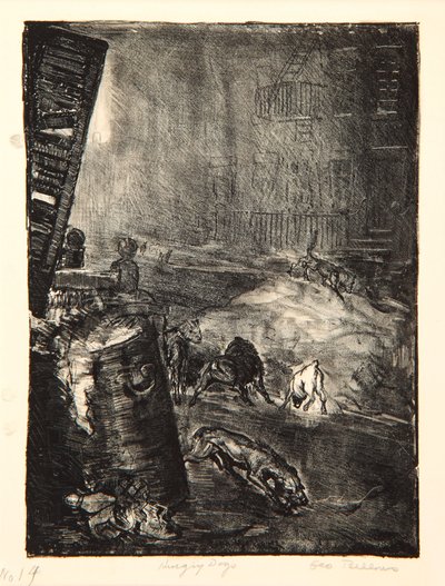 Hungry Dogs、Second Stone、1916 作： George Wesley Bellows