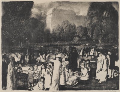 公園で、光、1916 作： George Wesley Bellows