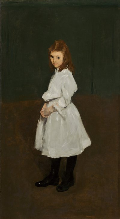白いクィーニー・バーネットを着た少女、1907年。 作： George Wesley Bellows