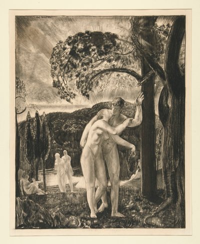 夕暮れにささやく恋人たち 作： George Wesley Bellows