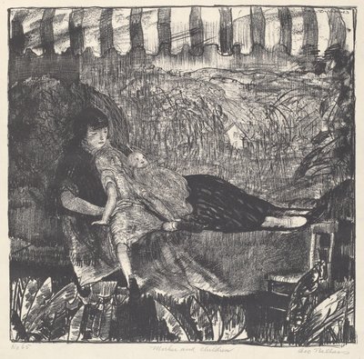 母と子、1916年。 作： George Wesley Bellows
