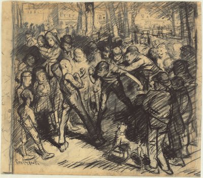 ストリートファイト [レクト]、1907年。 作： George Wesley Bellows