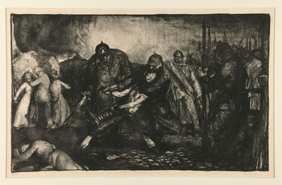 The Enemy Arrive または The Germans Arrive (戦争シリーズより) 作： George Wesley Bellows