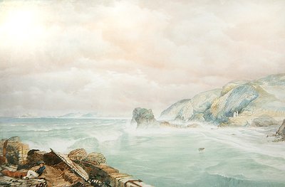 セント・アグネス・ヘッド、コーンウォール、1855年頃（水彩・紙） 作： George Whitaker
