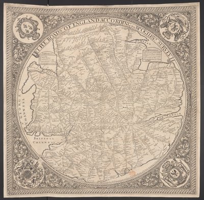 ロンドン近郊のポストロードの地図 作： George Willdey