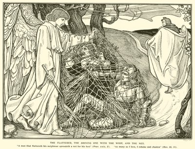 佞武多、鞭を持った輝く者、そして網（エングレービング 作： George Woolliscroft Rhead