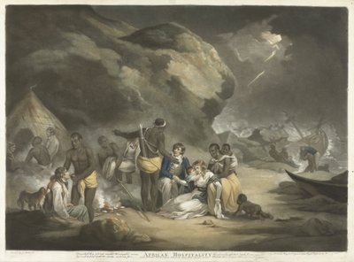アフリカンホスピタリティ、pub.1791（手書きの彫刻） 作： George after Morland
