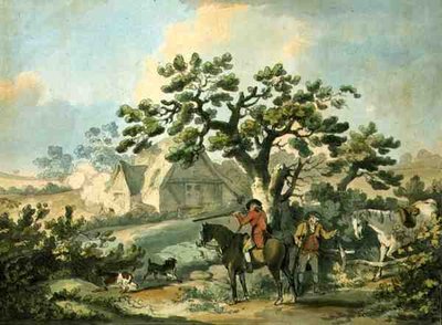 パートリッジ射撃、トーマス・ローランドソン（1756-1827）によってエッチングされた、パブ。 J.ハリス、1789年（カラーエッチング）（125724、125726-27も参照） 作： George after Morland