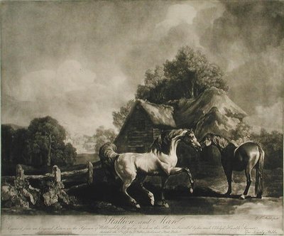 スタリオンとマーレ、George Townley Stubbs（1756-1815）1776（mezzotint）によって彫刻 作： George after Stubbs