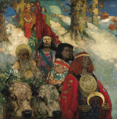 ドルイド - ヤドリギを持ち込む 作： George and Hornel Edward A. (1864 1933) Henry