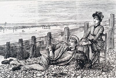 新婚旅行中のカップル 作： George du Maurier