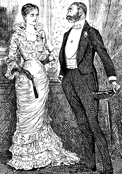 正装した女性と紳士 作： George du Maurier