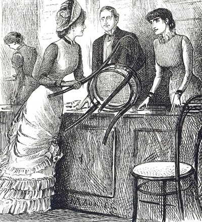 ショップ店員の労働条件を解説した漫画 作： George du Maurier