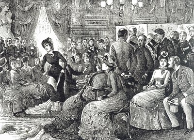 お茶の間コンサートの様子を描いた漫画 作： George du Maurier