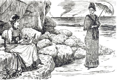 眼鏡をかけた女性を描いた漫画 作： George du Maurier