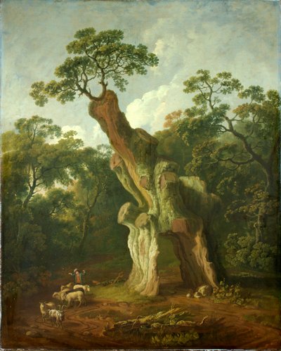 ウェルベック公園のグリーンデール オークの眺め (キャンバスに油彩) 作： George the Elder Barret