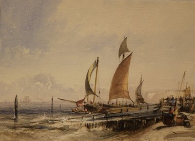 海岸の情景 1830年頃（紙に水彩、ボディカラー） 作： George the Elder Chambers