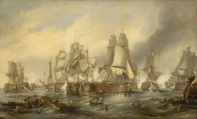 トラファルガーの海戦、1805年10月21日、1836年頃（油彩・キャンバス） 作： George the Elder Chambers