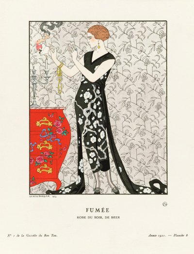 フュミー、「ガゼット・デュ・ボン・トン」より（プリント） 作： Georges (after) Barbier