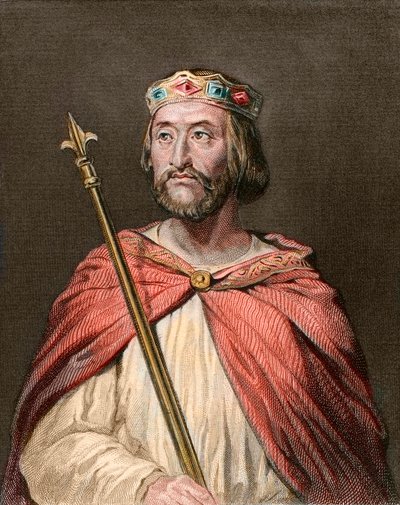 シャルル3世の肖像 - CHARLES III (879-929) - Charles the Simple - King of France, 893-923 - Georges Rouget (1783-1869)によるエングレーヴィング。 作： Georges (after) Rouget