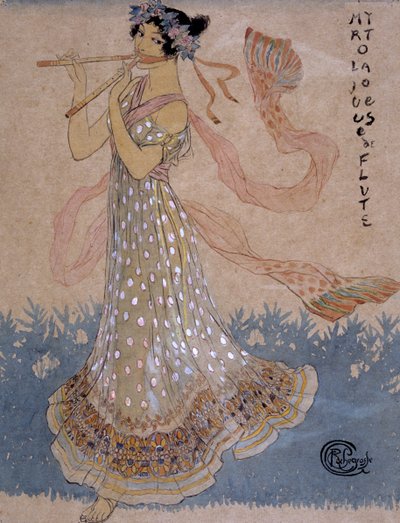 「若い音楽家」、20 世紀 作： Georges Antoine Rochegrosse