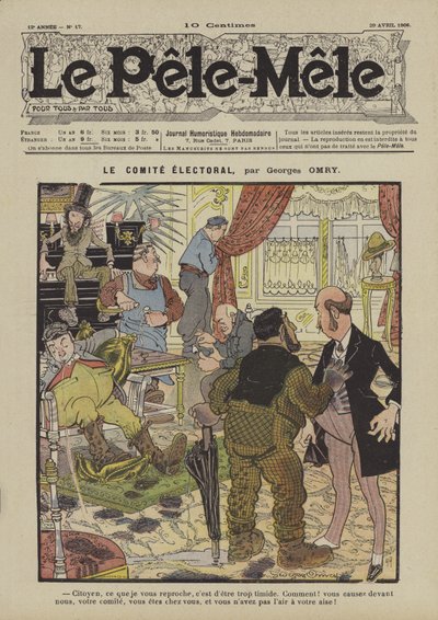 選挙委員会。親愛なるメールのためのイラスト、1906 作： Georges Antonin Henri Mory