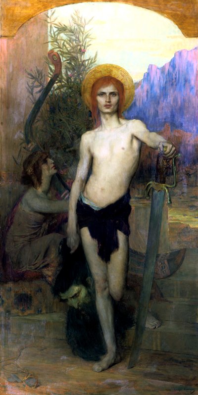 「ゴリアテの頭を持つダビデ」、1894 年 作： Georges Auguste Elie Lavergne