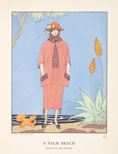 ファッションプレートのコレクションからのパームビーチ 作： Georges Barbier