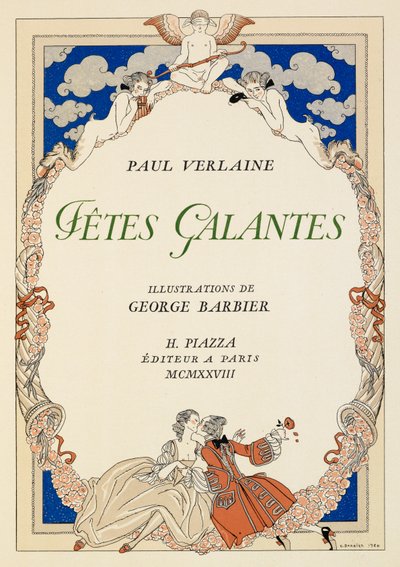 キスをする男女。 作： Georges Barbier