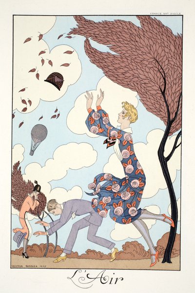 「ファルバラスとファンフルーシェ、現在、過去、未来のモードの年鑑」より空気 作： Georges Barbier