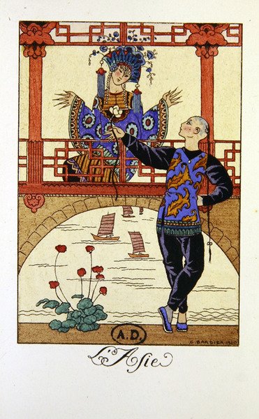 「アジア」、1921 年のカレンダーのイラスト 作： Georges Barbier