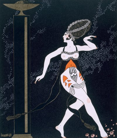 タマラ・カルサヴィナ（1885-1978）とのバレエシーン（1914年）（ポチョワールプリント） 作： Georges Barbier