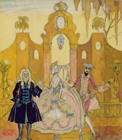 「Billet Doux」（紙にペンとインク、水彩）（133201も参照） 作： Georges Barbier