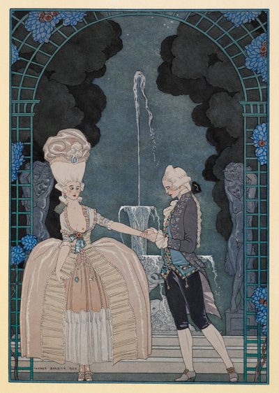 コロッケセンチメンタル。 女性の手を握る男性。 作： Georges Barbier