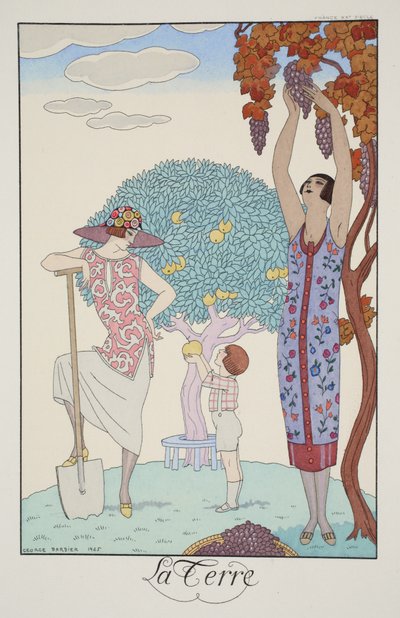 地球、「ファルバラスとファンフルーシェ、現在、過去、未来のモードの年鑑」より 作： Georges Barbier