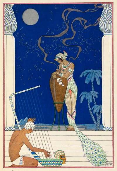 エジプト。 エジプトの人物、音楽家。 作： Georges Barbier