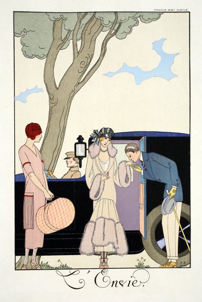 嫉妬、「ファルバラスとファンフルーシェ、現在、過去、未来のモードの年鑑」より 作： Georges Barbier