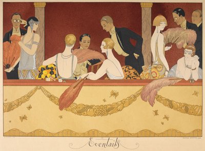 偶々。 劇場で夜を楽しむ人々。 作： Georges Barbier