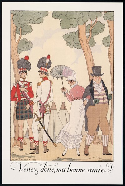 Falbalas and Fanfreluches, Almanac for 1923, Come for, My good friend, ジョージ・バルビエ作、版画 作： Georges Barbier