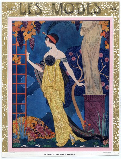 Les Modesの表紙。 1913; パブ。 1913年（カラー彫刻） 作： Georges Barbier