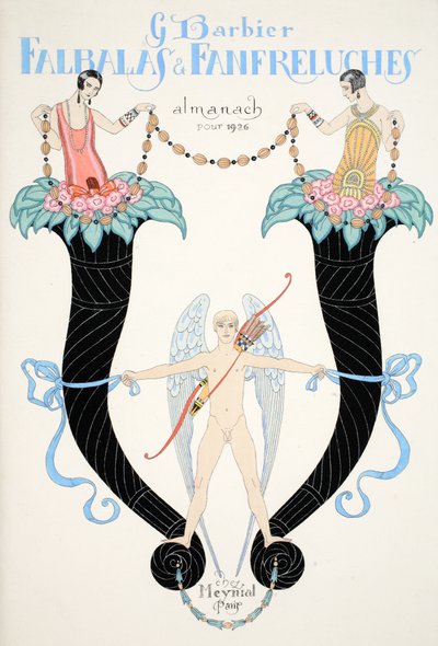 「ファルバラスとファンフルーシェ 現在・過去・未来モードの暦」表紙 作： Georges Barbier
