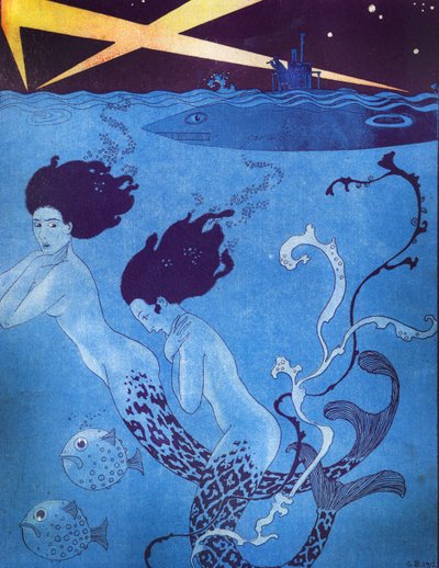 1917 年 3 月 29 日の「ラ バイオネット」のイラスト (カラー リソ) 作： Georges Barbier