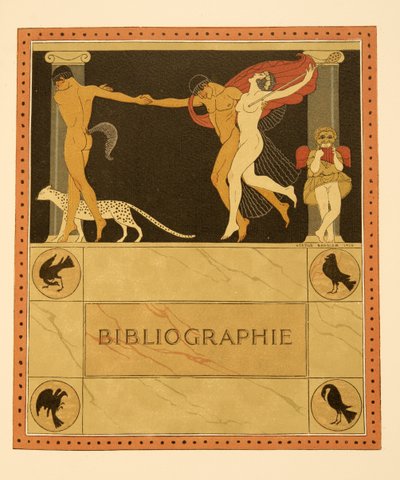 パブのピエール・ルイによる「レ・シャンソン・ド・ビリティス」のイラスト。 1922年（ステンシルプリント） 作： Georges Barbier