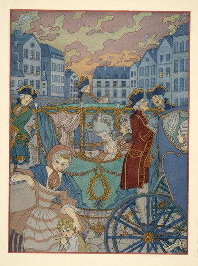 Pierre Choderlos de Laclos (1741-1803) pub による「Les Liaisons Dangereuses」のイラスト。 1934年（ステンシルプリント） 作： Georges Barbier