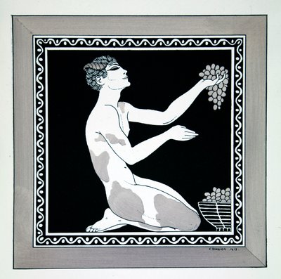 シリーズ「ヴァスラフ・ニジンスキーのダンスのデザイン」（1889-1950）からの牧神の午後。 ジョルジュ・バルビエ (1882-1932)、ステンシルプリント 作： Georges Barbier