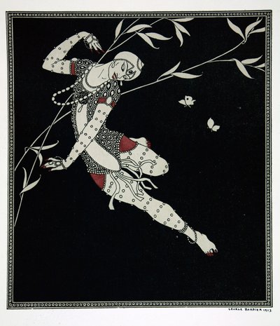 シリーズ「ヴァスラフ・ニジンスキーのダンスのデザイン」（1889-1950）からの火の鳥。 ジョルジュ・バルビエ (1882-1932)、ステンシルプリント 作： Georges Barbier